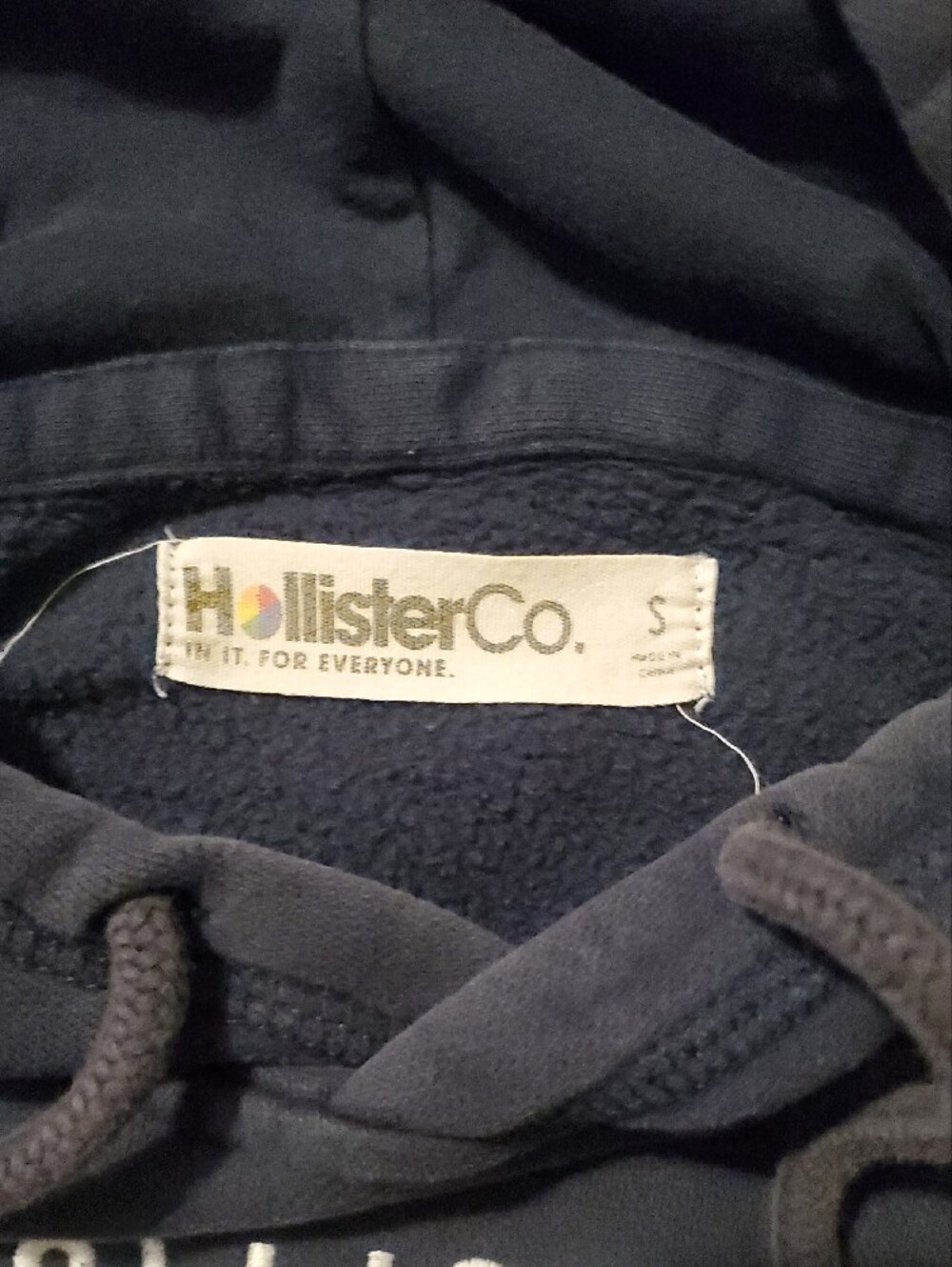 Hollister Dark Navy Logo Hooded Sweatshirt - Picture 2 of 7